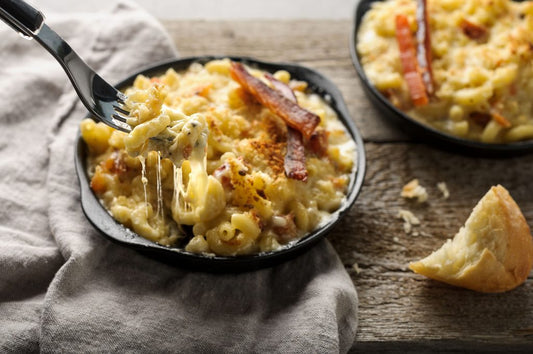 Mac’n cheese décadent au Jerky de saumon fumé